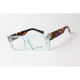 بالمان - 1999 - أزرق شفاف - سلحفاة - جريء - أسيتات - مستطيل - بصريات - نظارات